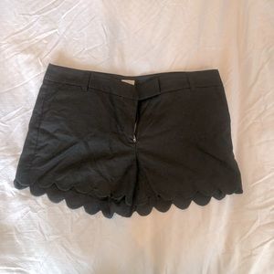 J. Crew Black Scalloped Edge Shorts